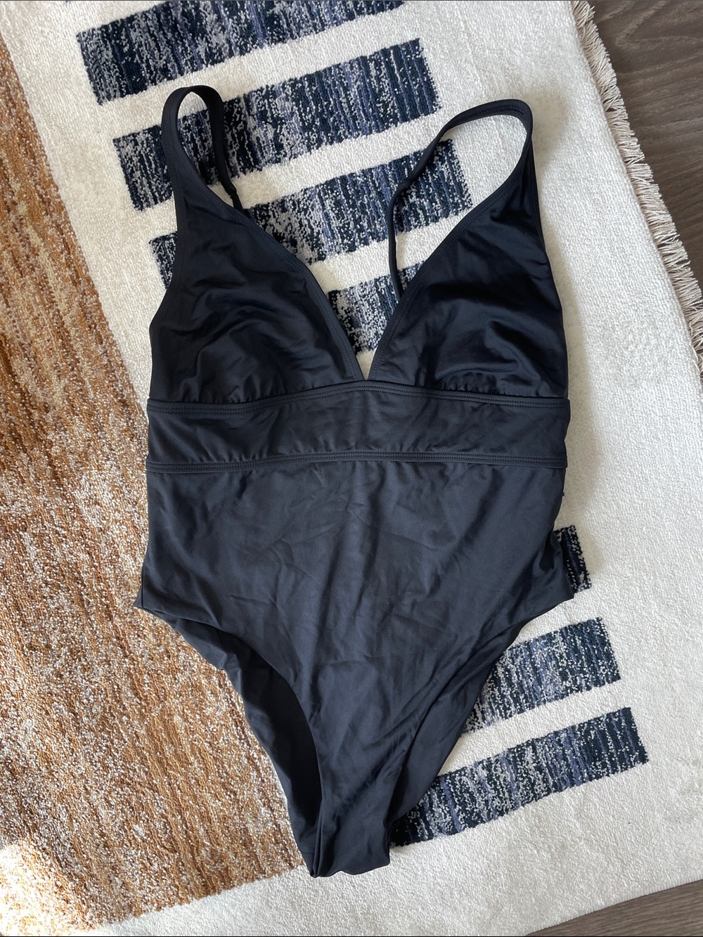 Monday Swimwear Black V-Neck One-Piece Swimsuit - Never worn